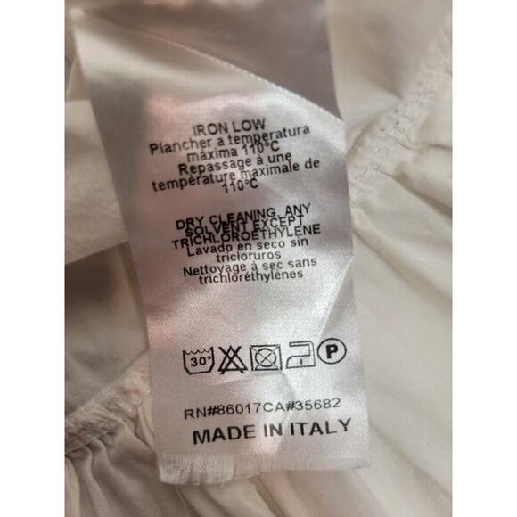 Vintage Bebe Button Shirt XS Ruffle Blouse Collar Relax Semi Crop White Italy - Picture 10 of 10